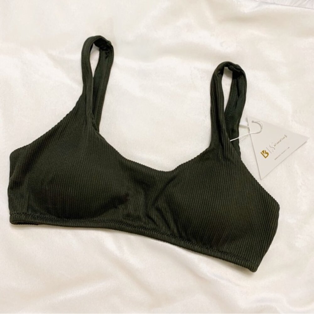 Buffbunny Collection Chasing Waterfalls Swim Top in Jumanji Green Small NWT